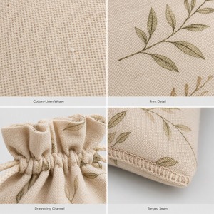 Pochette en toile écologique en coton et lin avec cordon de serrage, pour la vie quotidienne, emballage cadeau, sac de rangement léger, couleur personnalisée - Product Image 3