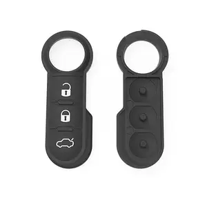 3 botões Car Key Fob Folding Caso Remoto Botão Chave Pad Silicone Rubber Repair Pads para Fiat
