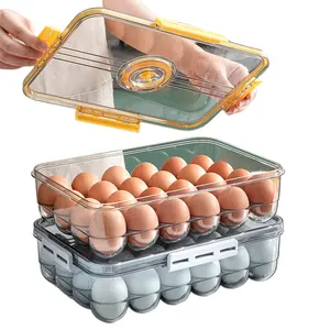 Egg Crisper Küche Eierhalter Tablett Aufbewahrung behälter Kunststoff Eier behälter Fall Kühlschrank Frische Aufbewahrung boxen Organizer PET