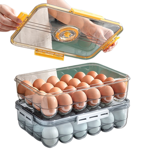 Egg Crisper Kitchen Egg holder Tray Storage Container Plastic Egg Container Case Refrigerator Fresh Storage Boxs Organizer