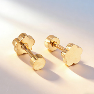 B084 Wholesale Stainless Steel 18k Gold Plated Jewelry Simple Fashion Flower Star Shaped <b>Stud</b> <b>Earrings</b> for Women Jewelry Gift - Product Image 2
