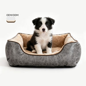 Almohada de cama suave de lujo para mascotas al por mayor, alfombrilla rectangular de cuero de felpa para perros y gatos, sofá cama moderno para mascotas, cojín para perros para invierno - Product Image 1