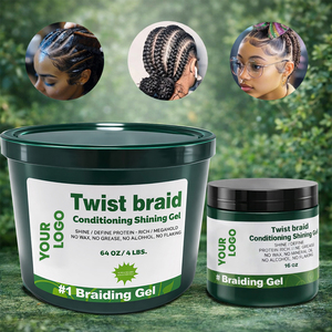 Gel capillaire sans alcool à base de plantes pour tresses soignées, brillantes et à tenue forte, 64 oz, fabriqué en Chine pour salon, tous types de cheveux - Product Image 5