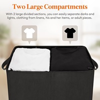 Panier à linge double Cedar Space 120L avec couvercle et design détachable pour le rangement des vêtements dans la chambre et la salle de bain