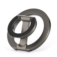 Support de téléphone portable magnétique pliable double face en alliage de zinc noir Lulin, avec ventouse, pour iPhone