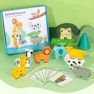 CPC CE Boys Girls Birthday <b>Gift</b> DIY Toy Balance Game Toddler Cute Cartoon Animals Shape <b>Creative</b> Building Block - Product Image 1