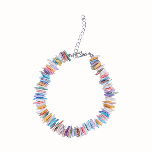 Natural Colored <b>Shell</b> Necklace Irregular Beads Clavicle Chain For Women Party Fashion Jewelry Yiwu Origin - Product Image 4