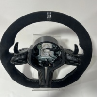 Volante Deportivo de Fibra de Carbono y Gamuza en Forma de D con Base Plana para BMW F30 F20 F32 M2 F87 M4 F82 F15 X5 2014 328i F80 M4 E90