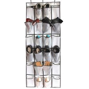 Organisateur de chaussures suspendu sur la porte avec 24 grandes poches en tissu maillé pour accessoires de placard - Product Image 2