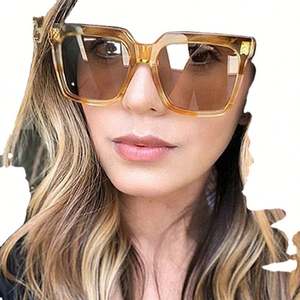 Gafas de Sol Cuadradas de Moda 2021 con Logotipo Personalizado, Montura Grande de Una Pieza, Protección UV400 para Hombre y Mujer - Product Image 1