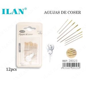 Agujas de coser Ilan, 12 piezas, chapadas en oro, para coser a mano - Product Image 1