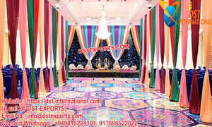 Pots de fleurs dorés en plastique renforcé, pour un mariage indien, festif, pour embellir un mariage, modèle - Product Image 3