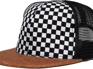 Gorra Trucker Clásica Unisex Deportiva Ajustable de Malla Bordada al por Mayor de 6 Paneles Personalizada con Cierre a Presión y Diseño de Tablero de Ajedrez - Product Image 1