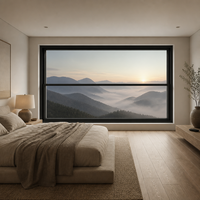Ventana Panorámica de Aluminio Personalizada, Doble Acristalamiento, Vidrio Low-E, Aislamiento Térmico, Insonorizada e Impermeable para Proyectos Residenciales y Villas
