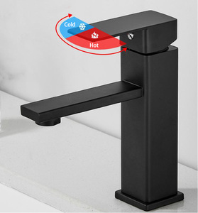 <span class=keywords><strong>Grifo</strong></span> de Baño de Diseño Moderno, <span class=keywords><strong>Agua</strong></span> Fría y Caliente, Acero Inoxidable, <span class=keywords><strong>Grifo</strong></span> de Lavabo Negro para Hotel, Precio Económico - Product Image 4