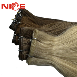 Invisible Genius Weft Russian Real Human Hand Tied Weft Hair 100% sin procesar cutícula alineada Genius Weft Extension - Product Image 3
