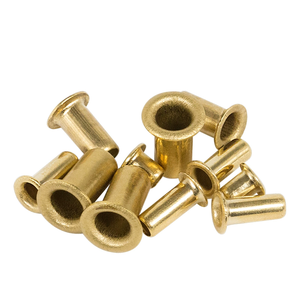 Rivets tubulaires M2.5 M3 M3.5 M4 M5 M6 DIN7340 en laiton et cuivre à tête ronde, rivets tubulaires creux en laiton et cuivre - Product Image 1