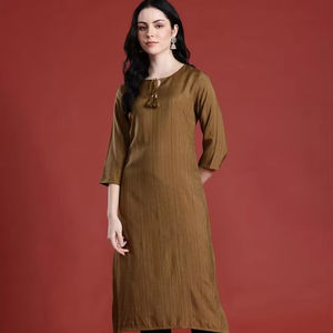 Cravate Cou Rayé Kurta viscose Kurta Produit en vrac Vêtements personnalisés pour femmes - Product Image 1