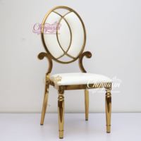 Fabrication en Gros Ensemble de Mobilier de Chambre d'Hôtel Chromé Chaises et Tables de Luxe en Métal Doré pour Dîner, Fêtes VIP, Mariages et Événements