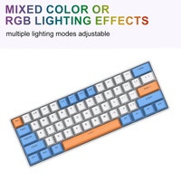 Clavier mécanique compact HX-JX05 ODM pour ordinateur, 60 %, 61 touches, disposition espagnole, filaire USB, rétroéclairage LED, clavier de jeu en métal
