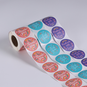 Autocollants ronds imperméables de remerciement pour boîte, étiquettes d'emballage en vinyle personnalisées avec logo et design imprimé - Product Image 2