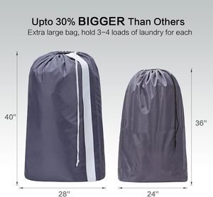 Sac à linge extra large, robuste, réutilisable, écologique, pliable, imperméable, lavable, grande capacité, logo personnalisé, pour lave-linge et sèche-linge - Product Image 3