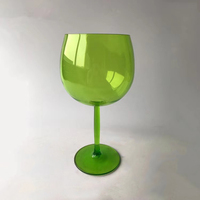 Ballon en plastique personnalisé à la main de grande capacité, dégradé de tige colorée, en verre de vin, avec décalcomanie, 50 pièces