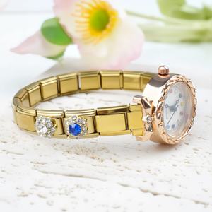 Reloj de Cuarzo para Mujer, Estilo Europeo Americano, con Brazalete Modular de Acero Inoxidable y Diamantes, en Caja de Regalo - ¡Oferta! - Product Image 3