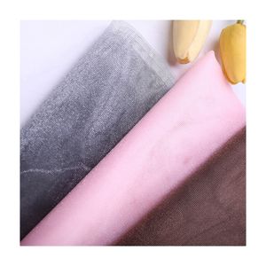 반짝이 작은 그리드 스타일 하드 화학 섬유 라이닝 organza 반투명 베일 organza 패브릭 새틴 또는 실크에 겹쳐