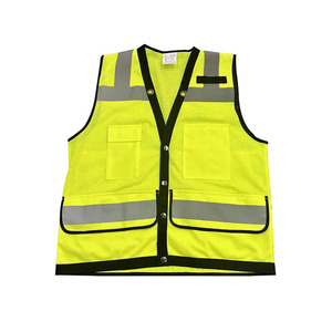 Vente en gros ANSI classe 2 <span class=keywords><strong>ISEA</strong></span> EN20471 multi-poches trafic extérieur travail maille gilet de sécurité réfléchissant gilet haute visibilité - Product Image 2