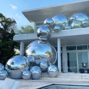 Silver Inflatable Mirror Balloons Giant Reflective Spheres Party Wedding Event Christmas Decoration Chrome Metallic Mirror Ball