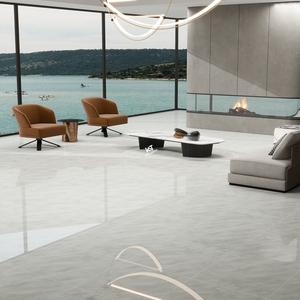 Carrelage de sol intérieur gris brillant poli 600*600 de qualité supérieure, moderne et économique pour salons et maisons - Product Image 5