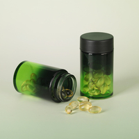 Bouteilles en verre dégradé vert et noir personnalisées de 60 ml avec bouchon à vis pour capsules, vitamines, compléments alimentaires, comprimés