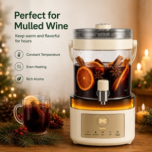 Distributeur de boissons en verre OEM 3L 1000W pour vin chaud et <span class=keywords><strong>sangria</strong></span> avec robinet et lumière d'ambiance LED - Product Image 4