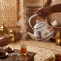 Bouilloire à thé émaillée de style arabe, pot émaillé en forme de poire anti-fuite, bouilloire à thé