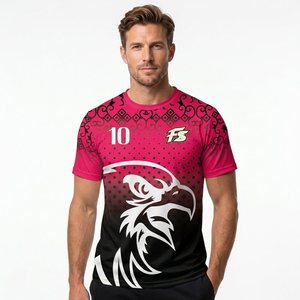 Maillot de <span class=keywords><strong>football</strong></span> Mascotte Aigle Agressif Rose Noir Dégradé Personnalisé - Product Image 1