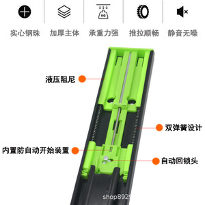Three Section <b>Drawer</b> <b>Slides</b> 25cm 30cm 35cm 40cm 45cm 50cm Soft Closing Side Mount Electrophoresis Coated Stainless Steel - Product Image 4