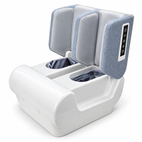 Masseur de pieds blanc avec compression d'air, pétrissage Shiatsu, chaleur et couverture 3D complète pour la relaxation des pieds et des mollets