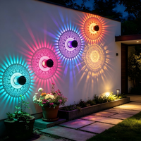 Lampe solaire Mandala Arbre de Vie, décoration de jardin extérieure, 6 couleurs dégradées, lampe de nuit pour cour, patio, balcon