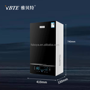 Chaudière à condensation en verre trempé noir 36KW <span class=keywords><strong>Combi</strong></span> a complété un ensemble d'appareil ménager installé au mur - Product Image 4