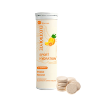 Compléments Énergétiques Sans Sucre à Marque Blanche OEM, 10 Doses, Comprimés Effervescents d'Électrolytes Saveur Tropicale pour Adultes
