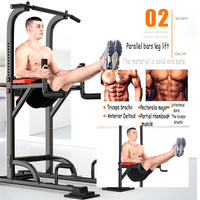 Multifuncional Pull up Station Home Gym Equipment Power Tower Dip Station con Banco