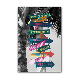 Nhà Máy Trực Tiếp Bán Hàng Thế Giới Thành Phố Signpost Tường Nghệ Thuật Cao Cấp <span class=keywords><strong>Gallery</strong></span> In Canvas Sơn Cho Trang Trí Nội Thất - Product Image 1