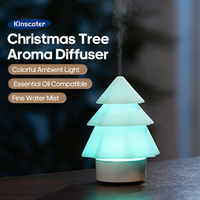 Diffuseur décoratif pour arbre de Noël, lumière LED à 7 couleurs changeantes, veilleuse, 120 ml, brume froide ultrasonique, mini aromathérapie USB pour la maison