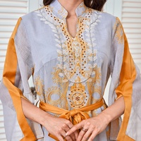 Nouvelle arrivée MT525, élégante robe Abaya unisexe en laine de printemps, style arabe du Moyen-Orient, broderie, maille incrustée de diamants, manches longues