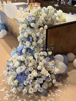 Cascade de fleurs artificielles, centre de table, arrangement de table fait main de style français bionique pour les chambres privées d'hôtel, les banquets