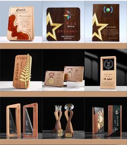 ميدالية تكريم خشب كريستال منحوتة بالليزر حسب الطلب ميدالية من الزجاج الكريستالي لوحة جائزة - Product Image 4