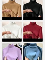 Pull en maille à col roulé pour femme, coupe classique, avec dentelle, haut chaud et doux, idéal pour l'automne/le printemps, décontracté, simple, anti-boulochage