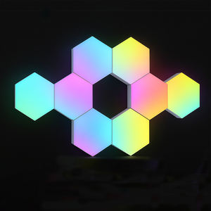 אורות משושה אפליקציה חכם בקרת אפליקציה משושה rgb הוביל אורות קיר או שולחן עבודה עם סינכרון מוסיקה עבור עיצוב הזרמת חדר משחקים - Product Image 4