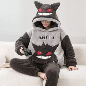 Conjuntos de <span class=keywords><strong>Pijamas</strong></span> de Invierno para <span class=keywords><strong>Hombre</strong></span>, Ropa de Dormir Gruesa, <span class=keywords><strong>Pijamas</strong></span> Suaves y Cálidos con Capucha de Dibujos Animados Kawaii para Adultos, Camisones para Mujer - Product Image 6